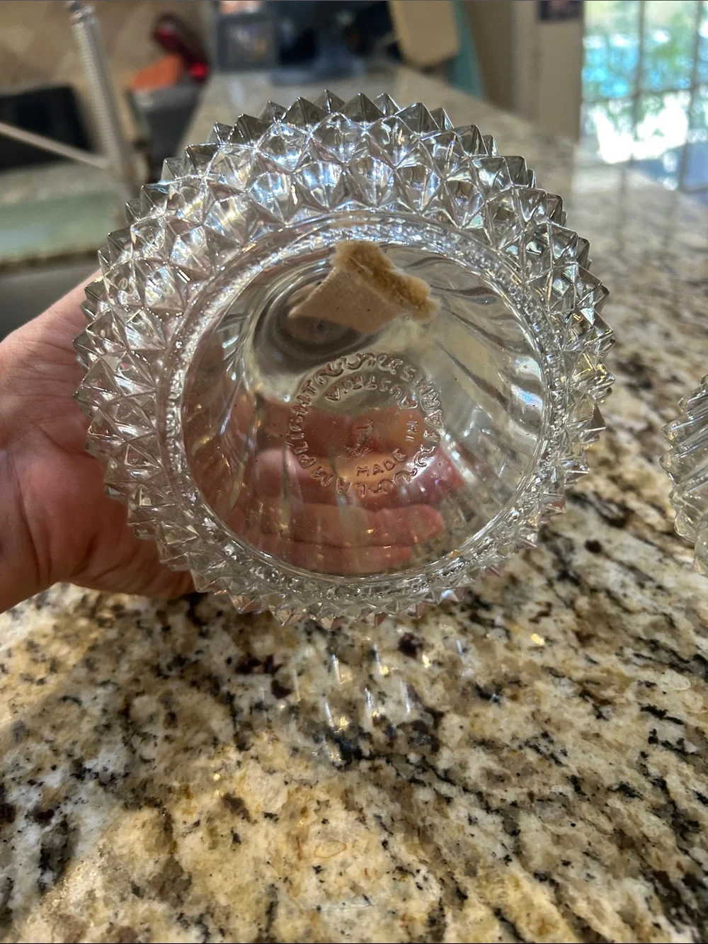 Clear Glass Vintage-Diamond Cut Style Table Oil Lamp -